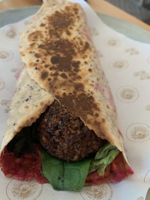 Falafel wrap  at The Green Canopy in Fitzroy
