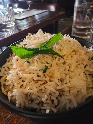 Coconut rice at Bombay to Byron in Byron Bay
