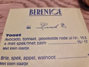 Few vegan lunch options at Berenice in Ghent