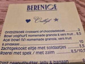 Few vegan breakfast options at Berenice in Ghent