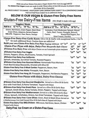 Menu at Ozona Pizza in Palm Harbor