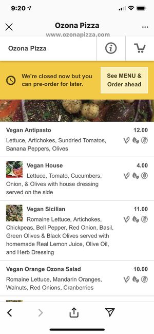 Some of the salads  at Ozona Pizza in Palm Harbor