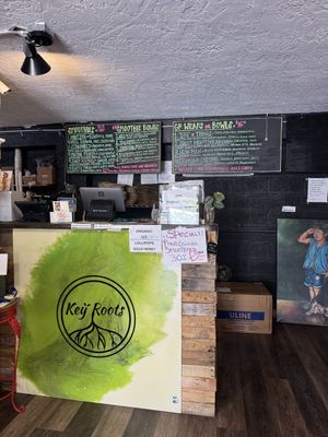 Inside & menu  at Key Roots in Islamorada