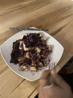 Our child got the waffles.   at Fellow Traveler in Englewood