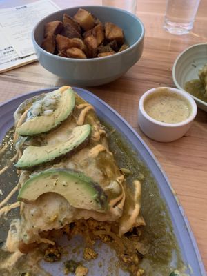 Burrito and house fries with ranch   at Fellow Traveler in Englewood