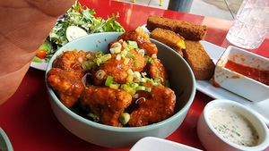 chili garlic cauliflower. good. at Fellow Traveler in Englewood