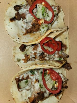 Jackfruit al pastor tacos at Fellow Traveler in Englewood