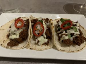 Jackfruit tacos  at Fellow Traveler in Englewood
