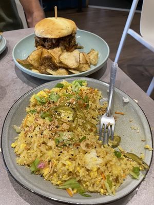 Pineapple rice and Jackfruit sandwich   at Fellow Traveler in Englewood