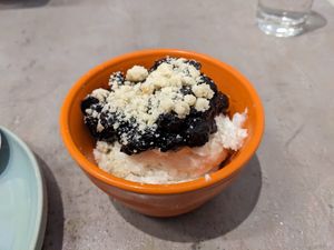 Rice pudding at Fellow Traveler in Englewood