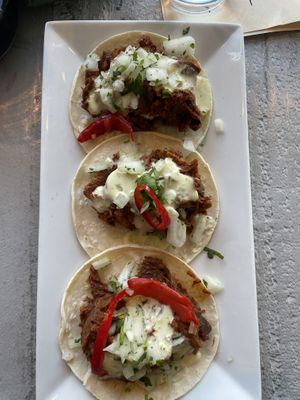 Jackfruit Al pastor tacos   at Fellow Traveler in Englewood