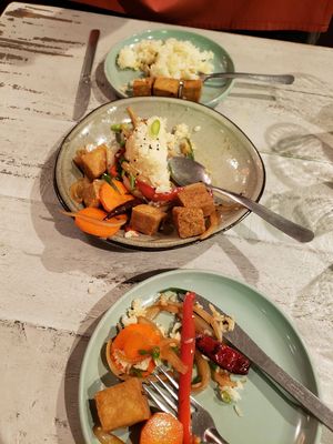 Mongolian tofu (half eaten) at Fellow Traveler in Englewood