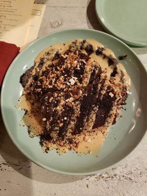 Chocolate cake dessert at Fellow Traveler in Englewood