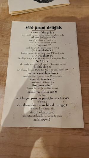 Menu at Fellow Traveler in Englewood
