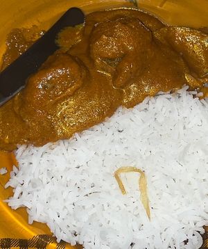 kofta curry e arroz basmati  at Curry's Culinária Indiana in Sao Paulo