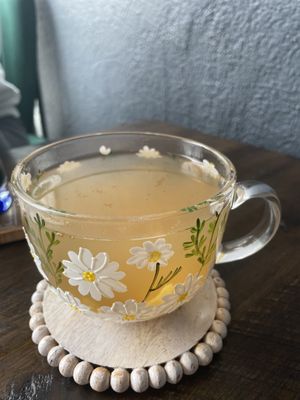 Homemade honey ginger tea  at Cafe Makario in Everett