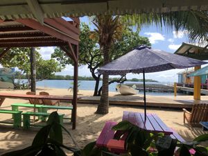 View from our table.  at The Shak - Beach Cafe in Placencia