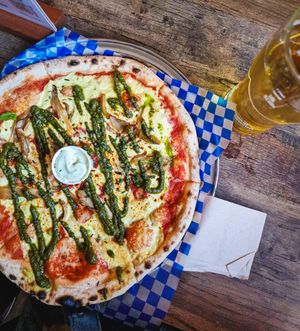Vegan Ooo Mami pizza at Oscar's Lockdown Pizza in Cambridge