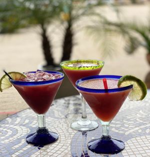 El Corazon Margaritas and Martinis.  Premium tequila or vodka shaken with pure blood orange, freshly squeezed lime juice & organic agave nectar at Don Juanz - Baja Beach Tacos in Bossier City