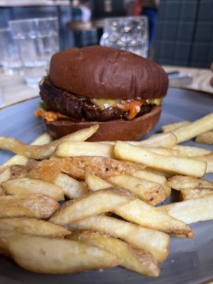 Tasty, but small for the price, burger.  at The Fountain in Edinburgh