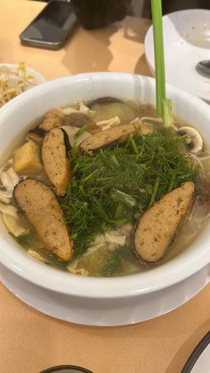 Dill fish soup  at Easy Vegan in Richmond