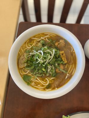 Spicy noodle soup   at Easy Vegan in Richmond