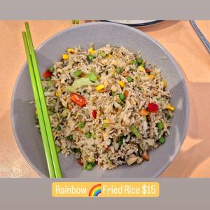 Rainbow Fried Rice - Colourful & flavorful 🌈😊 at Easy Vegan in Richmond