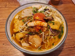 Bun Rieu Chay $15 nice and hot, delish as always 💕 at Easy Vegan in Richmond