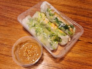 Rice Paper Rolls with vegan shrimp - so addictive 💚 at Easy Vegan in Richmond