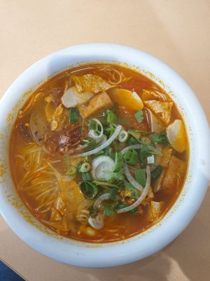 Bun rieu noodle soup $16.00: cheap and tasty! at Easy Vegan in Richmond