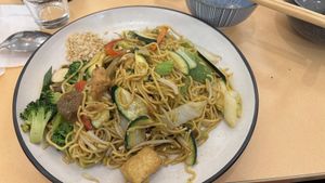 Stir fried noodles  at Easy Vegan in Richmond