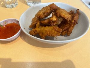 fried oyster mushrooms at Easy Vegan in Richmond