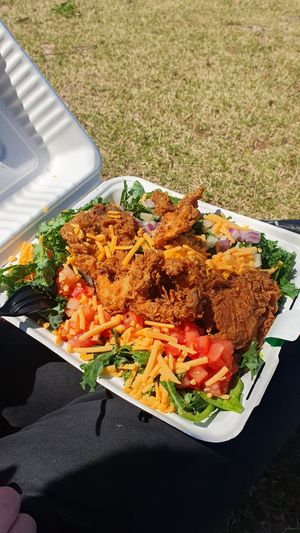 Mushroom oyster salad at Shawnee's Goodies Vegan Bakery & Cafe in Lilburn