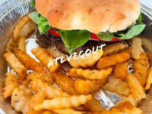 Burger  at Shawnee's Goodies Vegan Bakery & Cafe in Lilburn