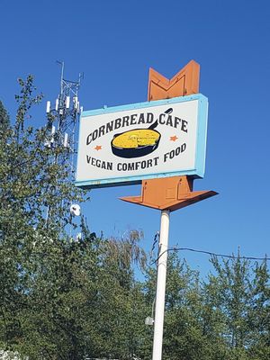 Cool sign at Cornbread Cafe in Eugene