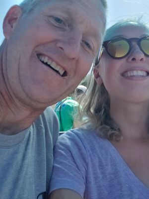 A couple of happy eaters at Cornbread Cafe in Eugene