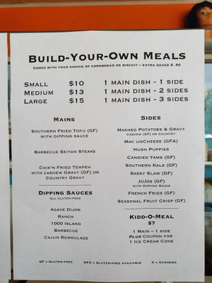 Menumenu at Cornbread Cafe in Eugene