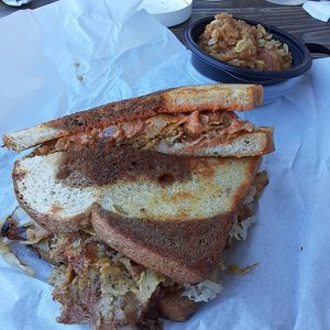 Their Ruben is insanely good!! at Cornbread Cafe in Eugene