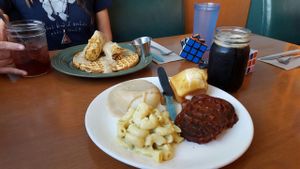 chicken and waffles and the pick your own plate! at Cornbread Cafe in Eugene