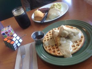 yum! at Cornbread Cafe in Eugene