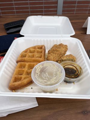 forgot to take a picture until i’d eaten half of it lol  at Cornbread Cafe in Eugene