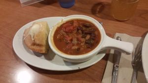 Chili and cornbread at Cornbread Cafe in Eugene