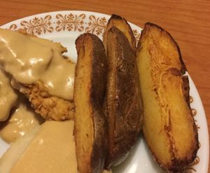 Chicken fried tempeh and Rueben  at Cornbread Cafe in Eugene