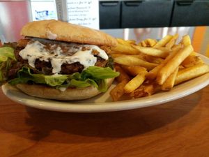 Bacon ranch burger at Cornbread Cafe in Eugene