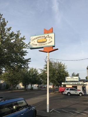 Sign at Cornbread Cafe in Eugene
