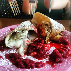 Deep fried cheesecake at Cornbread Cafe in Eugene