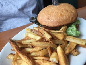 Sriracha Jalapeño Burger at Cornbread Cafe in Eugene