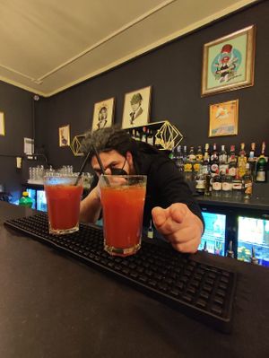The bartender's very nice, he made me bloody maria on request at Arci Shake Club in La Spezia