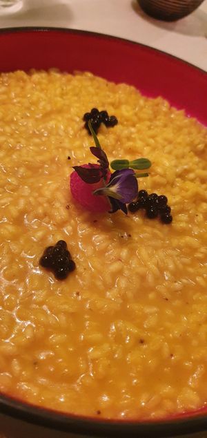 saffron risotto at Lackner Stubn in Lagundo
