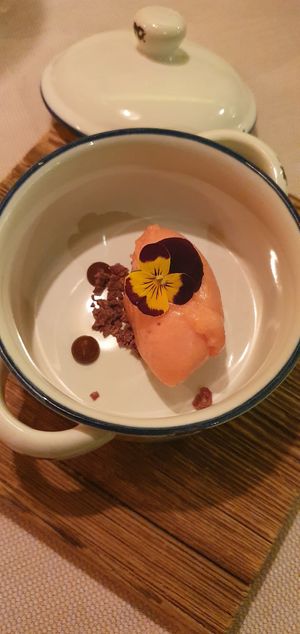 strawbeery sorbet at Lackner Stubn in Lagundo